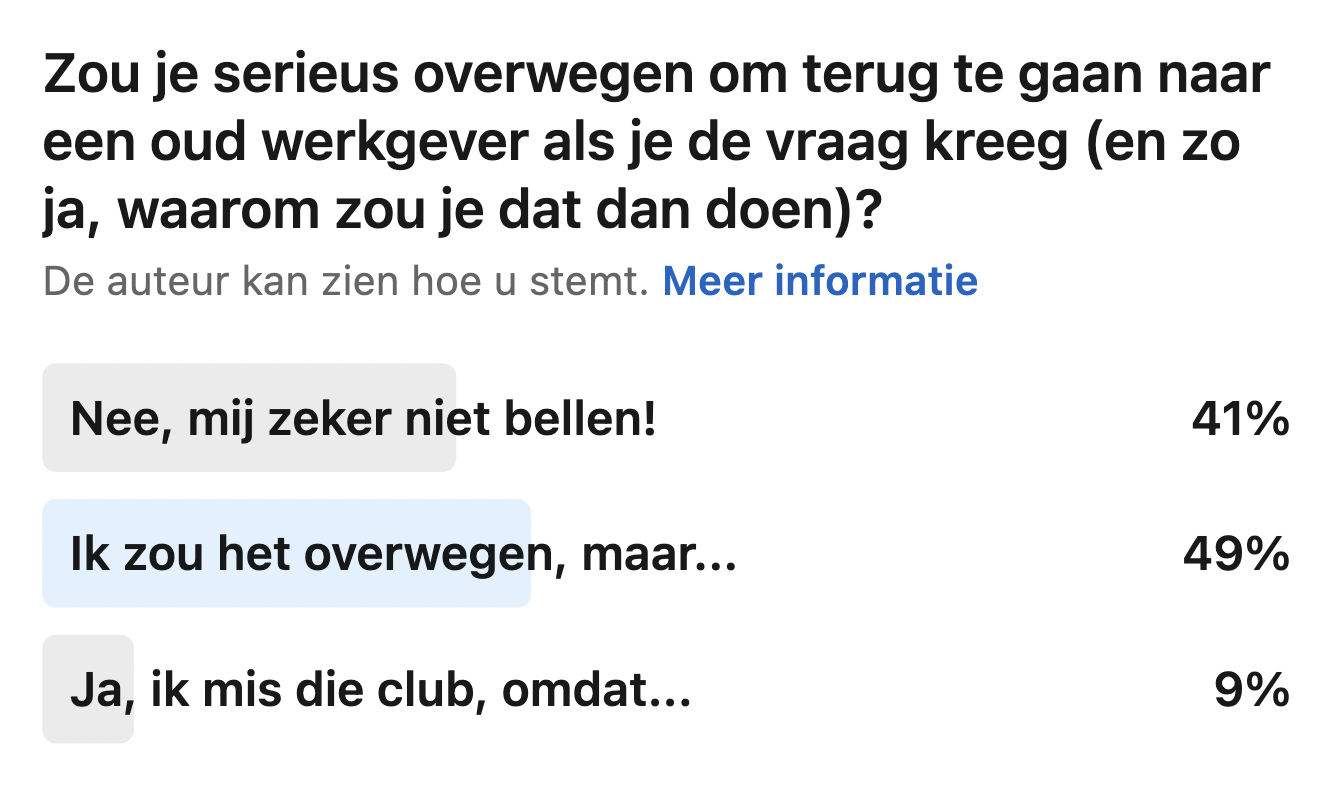 Zou je serieus overwegen om terug te gaan naar een oud werkgever